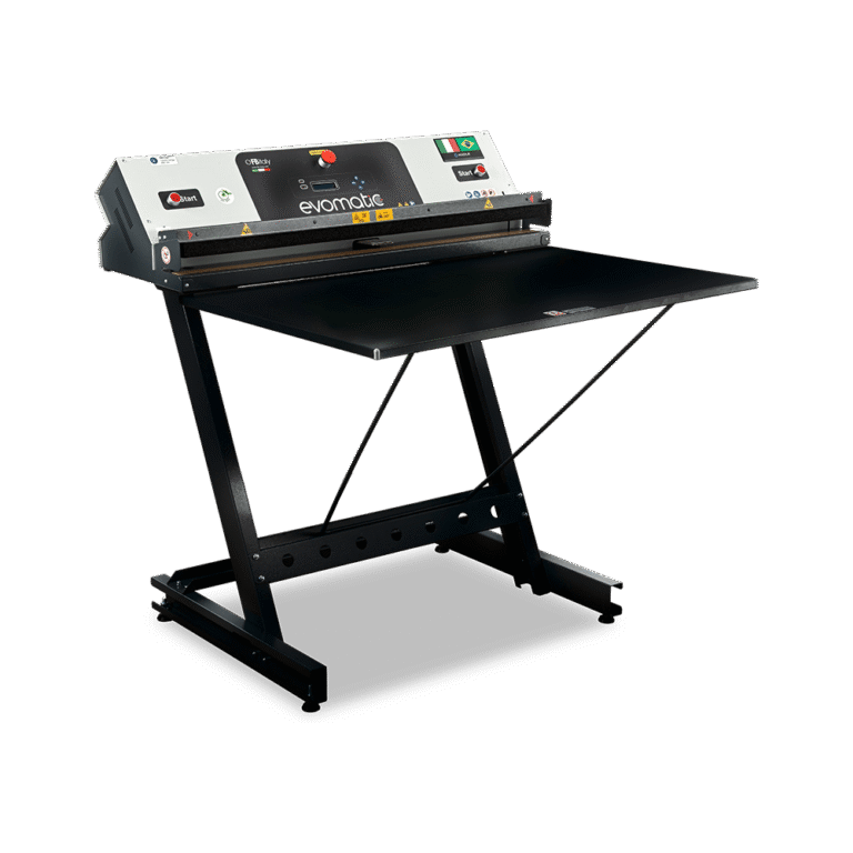 Embaladora a vacuo automatico Evomatic mesa aberta alongada imagem lateral min